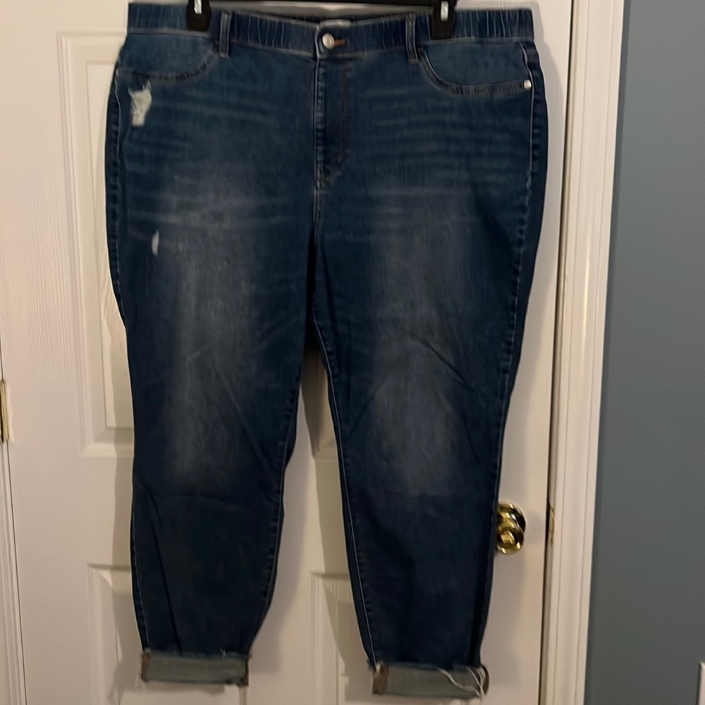 Wonderly 22W raw hem pull on jegging